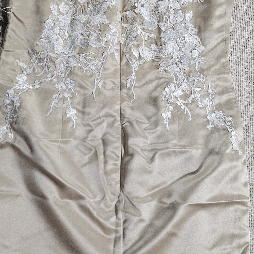 Luxurious Cream Wedding Gown with Silver Detailing